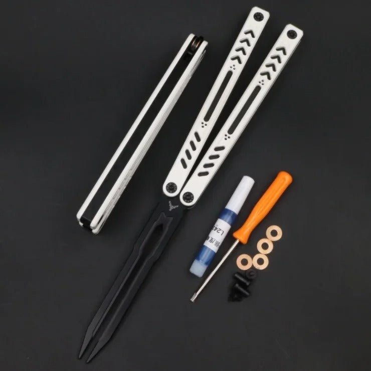 Ether V2 High-End G10 Butterfly Training Knife with Aluminum Handle CNC Bushing Structure EDC Balisong Trainer