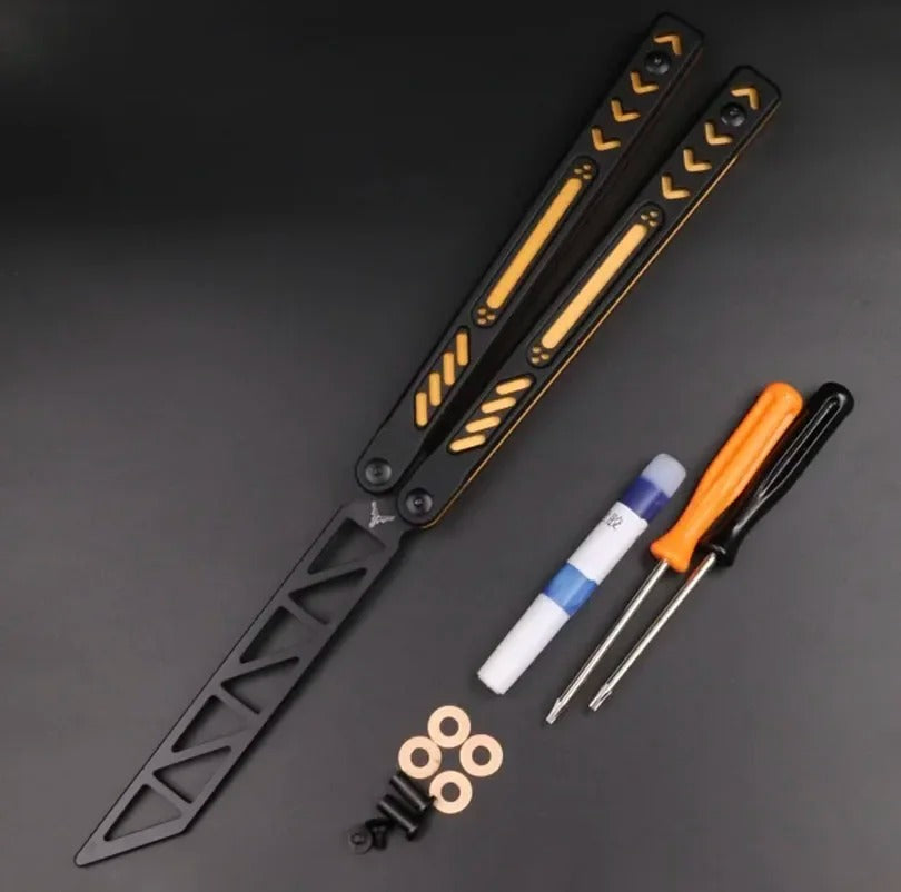 Ether V2 High-End G10 Butterfly Training Knife with Aluminum Handle CNC Bushing Structure EDC Balisong Trainer