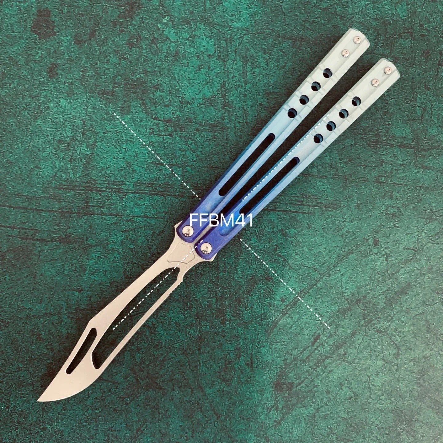 JK Design Orca TheOne Clone EDC Balisong Trainer Titanium Sandwich Handle Butterfly Training Knife Folding Knife Jackknife