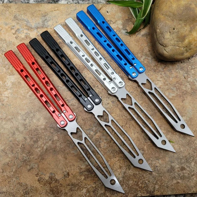 TheOne Arrow Original Balisong Trainer Aluminum Channel Handle Bushing System Stainless Steel EDC Butterfly Training Knife