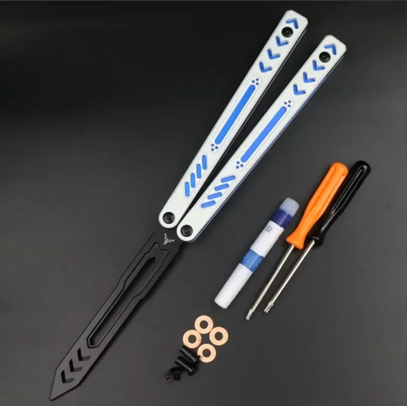 Ether V2 High-End G10 Butterfly Training Knife with Aluminum Handle CNC Bushing Structure EDC Balisong Trainer