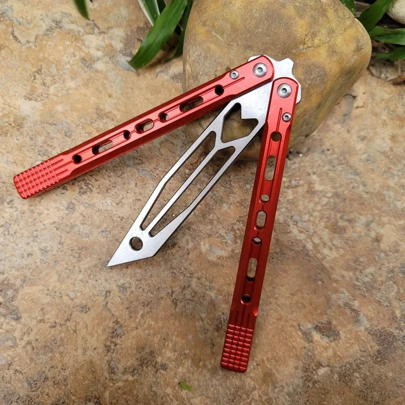 TheOne Arrow Original Balisong Trainer Aluminum Channel Handle Bushing System Stainless Steel EDC Butterfly Training Knife