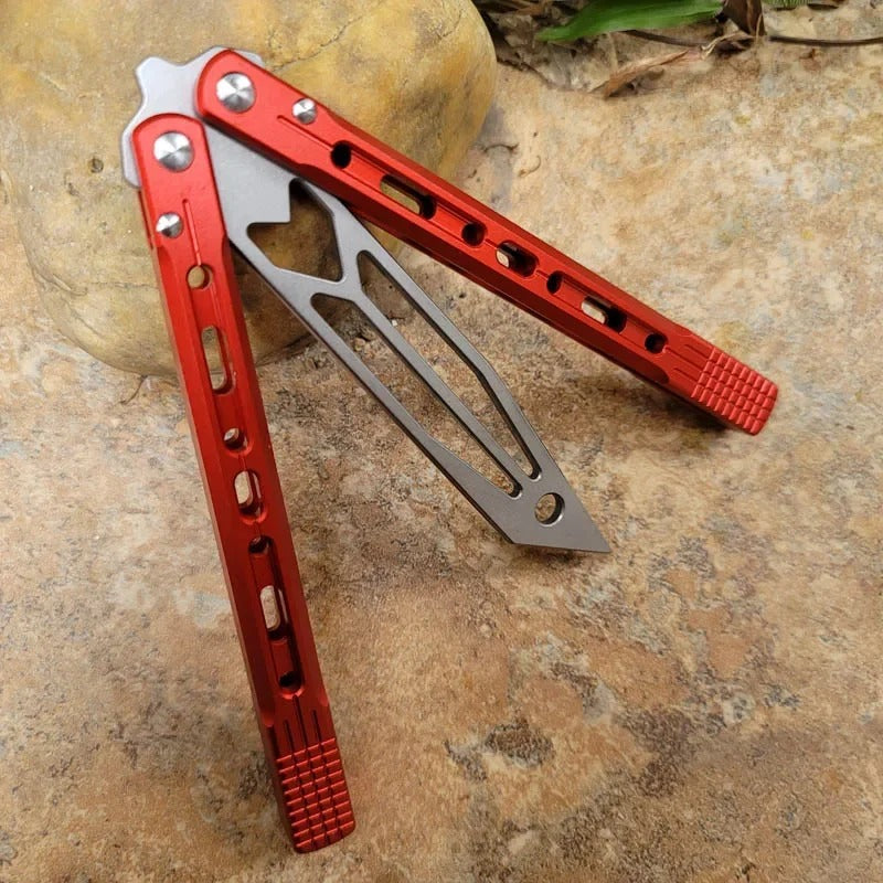 TheOne Arrow Original Balisong Trainer Aluminum Channel Handle Bushing System Stainless Steel EDC Butterfly Training Knife