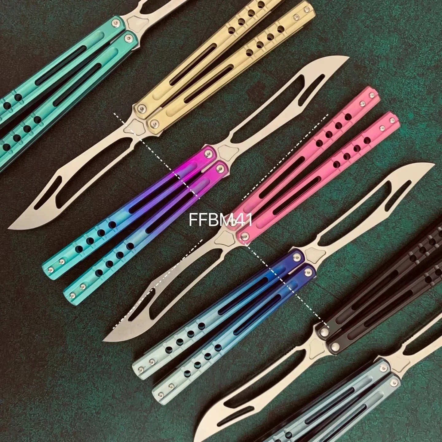 JK Design Orca TheOne Clone EDC Balisong Trainer Titanium Sandwich Handle Butterfly Training Knife Folding Knife Jackknife