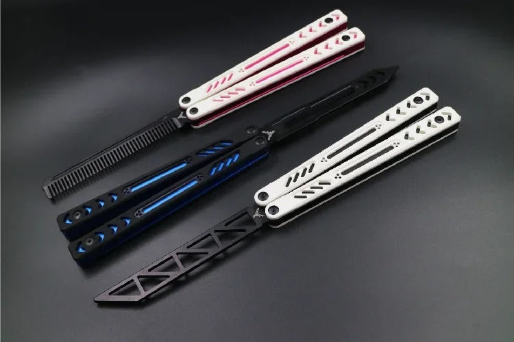 Ether V2 High-End G10 Butterfly Training Knife with Aluminum Handle CNC Bushing Structure EDC Balisong Trainer