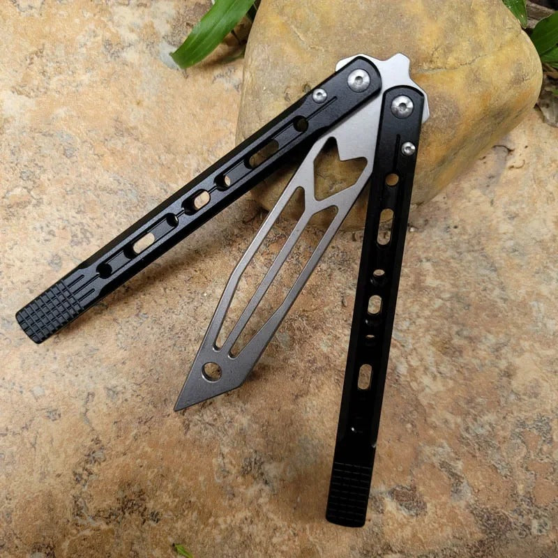 TheOne Arrow Original Balisong Trainer Aluminum Channel Handle Bushing System Stainless Steel EDC Butterfly Training Knife