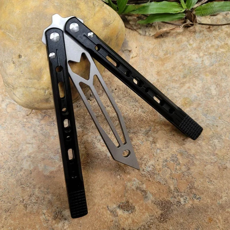 TheOne Arrow Original Balisong Trainer Aluminum Channel Handle Bushing System Stainless Steel EDC Butterfly Training Knife