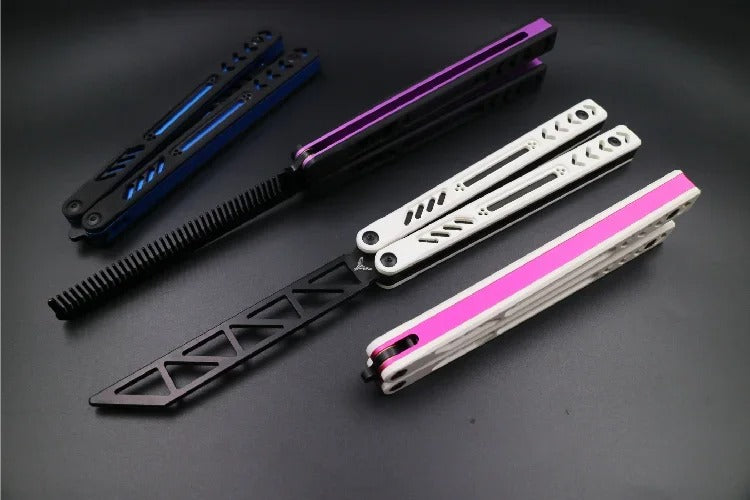 Ether V2 High-End G10 Butterfly Training Knife with Aluminum Handle CNC Bushing Structure EDC Balisong Trainer