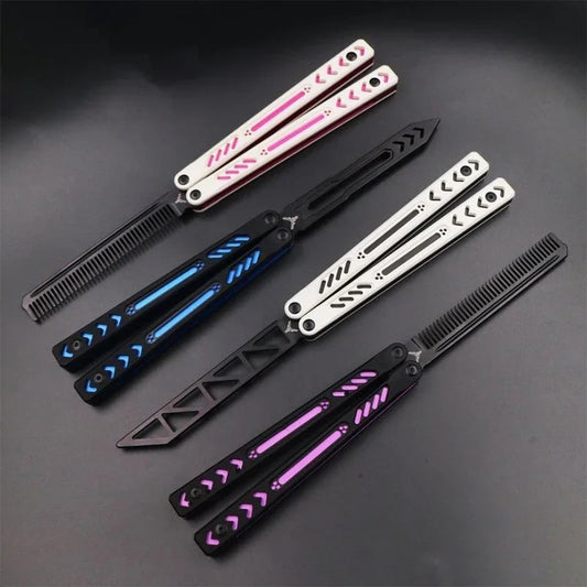 Ether V2 High-End G10 Butterfly Training Knife with Aluminum Handle CNC Bushing Structure EDC Balisong Trainer