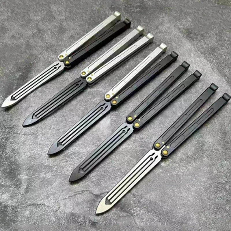 Original MXNIUM Swordfish Tuning Fork Butterfly Trainer Knife Jilt Bushing System Channel Aluminium Handle Free-swinging Knives