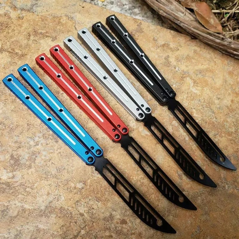 THEOEN Kraken Butterfly Trainer Knife Bushings System Channel Free-swinging EDC Balisong Jilt Flipper Knife