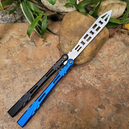 TheOne Aliens Butterfly Trainer Jilt Knife D2 Blade 6061 Aviation Aluminum Handle Bushing System Free-swinging EDC Tool Knives