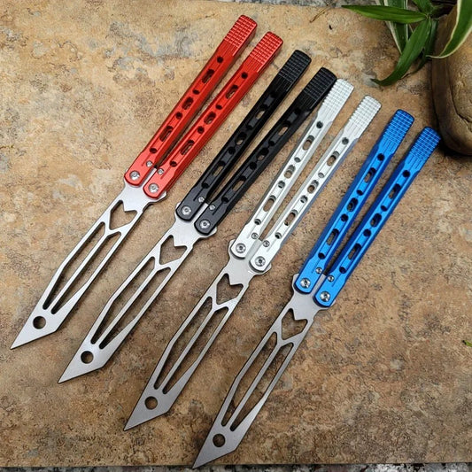 TheOne Arrow Original Balisong Trainer Aluminum Channel Handle Bushing System Stainless Steel EDC Butterfly Training Knife