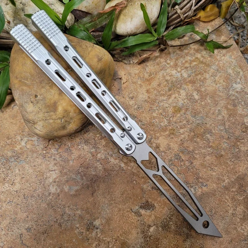 TheOne Arrow Original Balisong Trainer Aluminum Channel Handle Bushing System Stainless Steel EDC Butterfly Training Knife