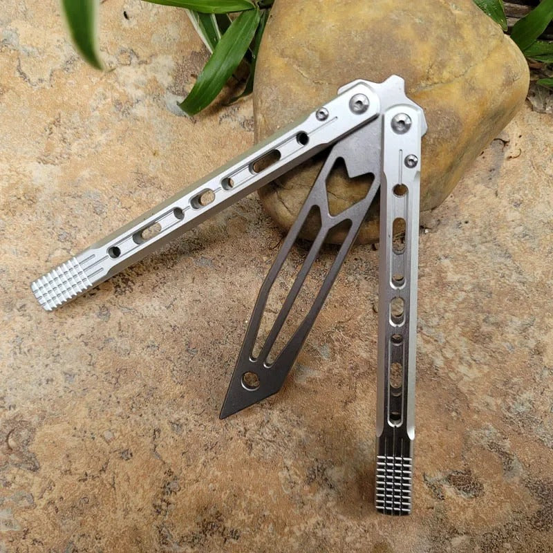 TheOne Arrow Original Balisong Trainer Aluminum Channel Handle Bushing System Stainless Steel EDC Butterfly Training Knife