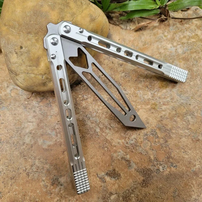 TheOne Arrow Original Balisong Trainer Aluminum Channel Handle Bushing System Stainless Steel EDC Butterfly Training Knife