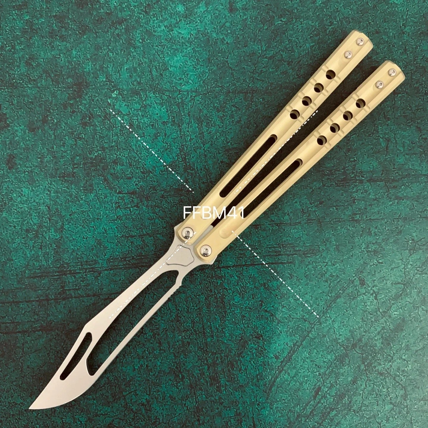 JK Design Orca TheOne Clone EDC Balisong Trainer Titanium Sandwich Handle Butterfly Training Knife Folding Knife Jackknife