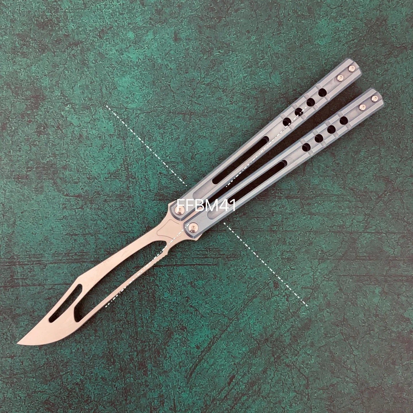 JK Design Orca TheOne Clone EDC Balisong Trainer Titanium Sandwich Handle Butterfly Training Knife Folding Knife Jackknife