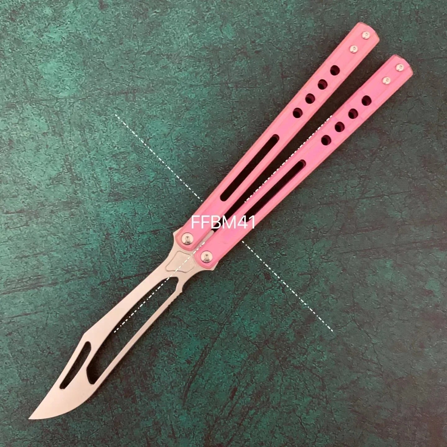 JK Design Orca TheOne Clone EDC Balisong Trainer Titanium Sandwich Handle Butterfly Training Knife Folding Knife Jackknife