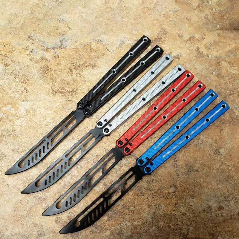 THEOEN Kraken Butterfly Trainer Knife Bushings System Channel Free-swinging EDC Balisong Jilt Flipper Knife