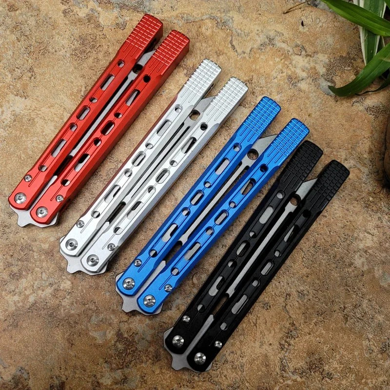 TheOne Arrow Original Balisong Trainer Aluminum Channel Handle Bushing System Stainless Steel EDC Butterfly Training Knife