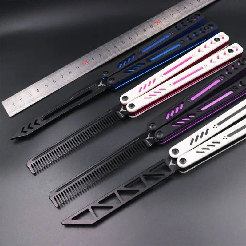 Ether V2 High-End G10 Butterfly Training Knife with Aluminum Handle CNC Bushing Structure EDC Balisong Trainer