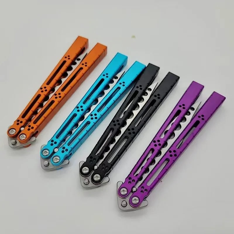 TheOne Aluminum Basilisk Balisong Clone HOM Design Butterfly Knife 7075 Aluminum Channel Handle Tang Pins Bushing EDC Hand Tool