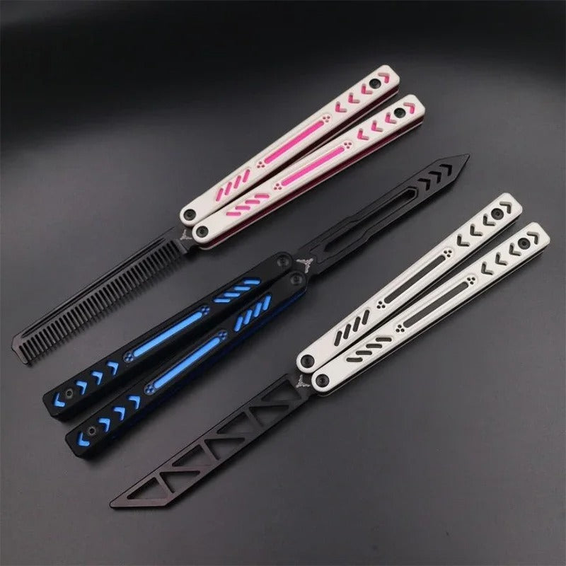 Ether V2 High-End G10 Butterfly Training Knife with Aluminum Handle CNC Bushing Structure EDC Balisong Trainer