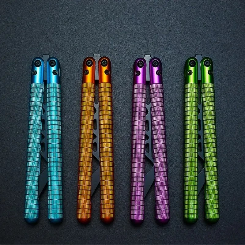 Kotlin Balisong Armed Shark Clone Glidr Sahara Balisong Trainer Special Round Channel Handles Butterfly Training Knife EDC Tools