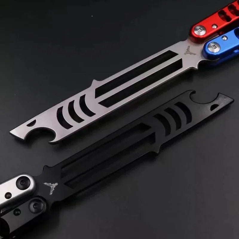 Squid Industries Madko Clone Balisong Trainer Bottle Opener Butterfly Training Knife 7075 Aluminum Channel Handles EDC Tools