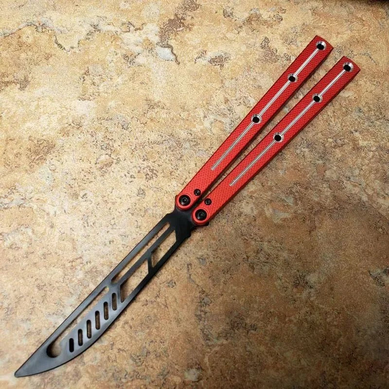 THEOEN Kraken Butterfly Trainer Knife Bushings System Channel Free-swinging EDC Balisong Jilt Flipper Knife