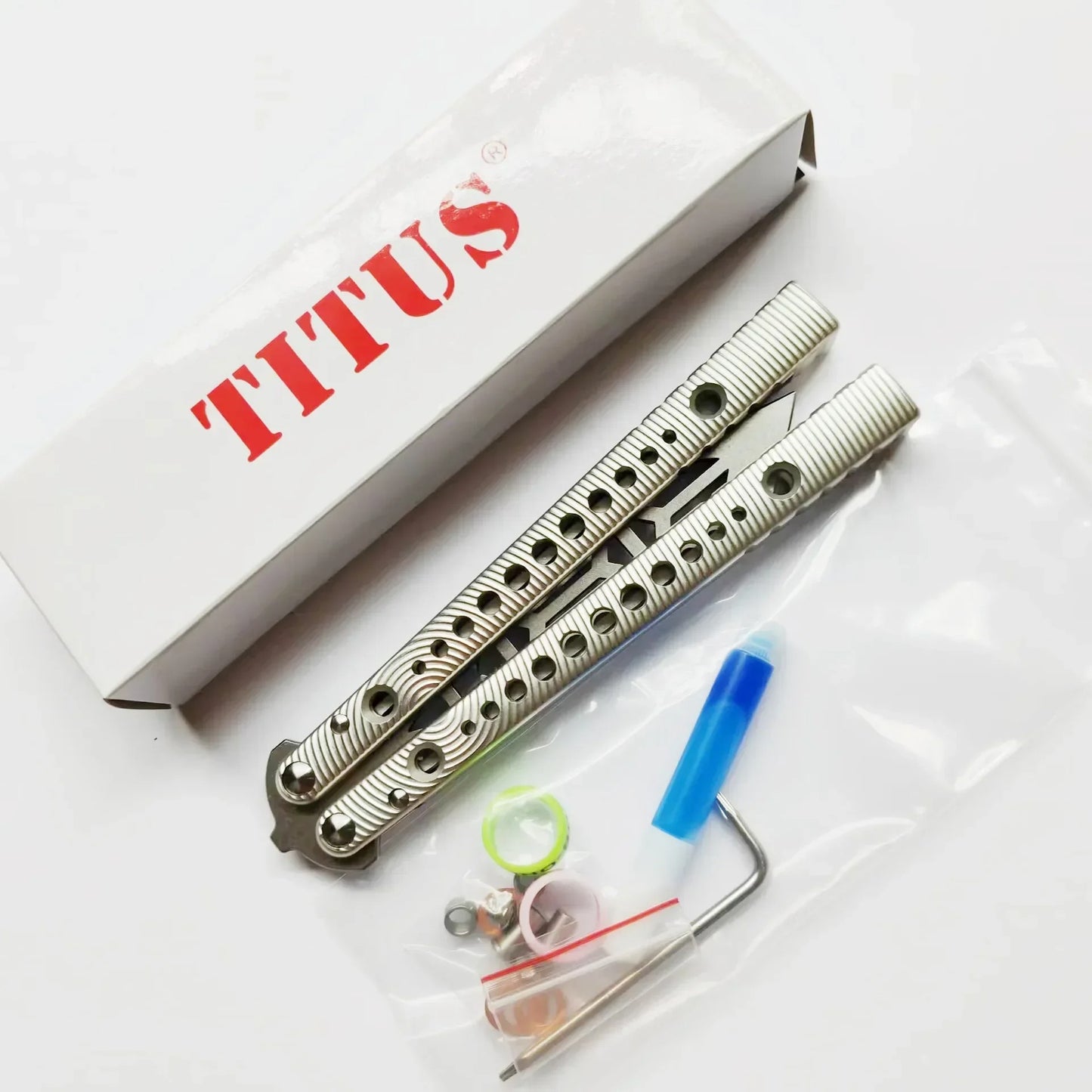 Newest TITUS V2 Rep Replicant Butterfly Trainer Jilt Knife Channel 7075 Aluminum Handle Bushing System Free-swinging EDC Knives