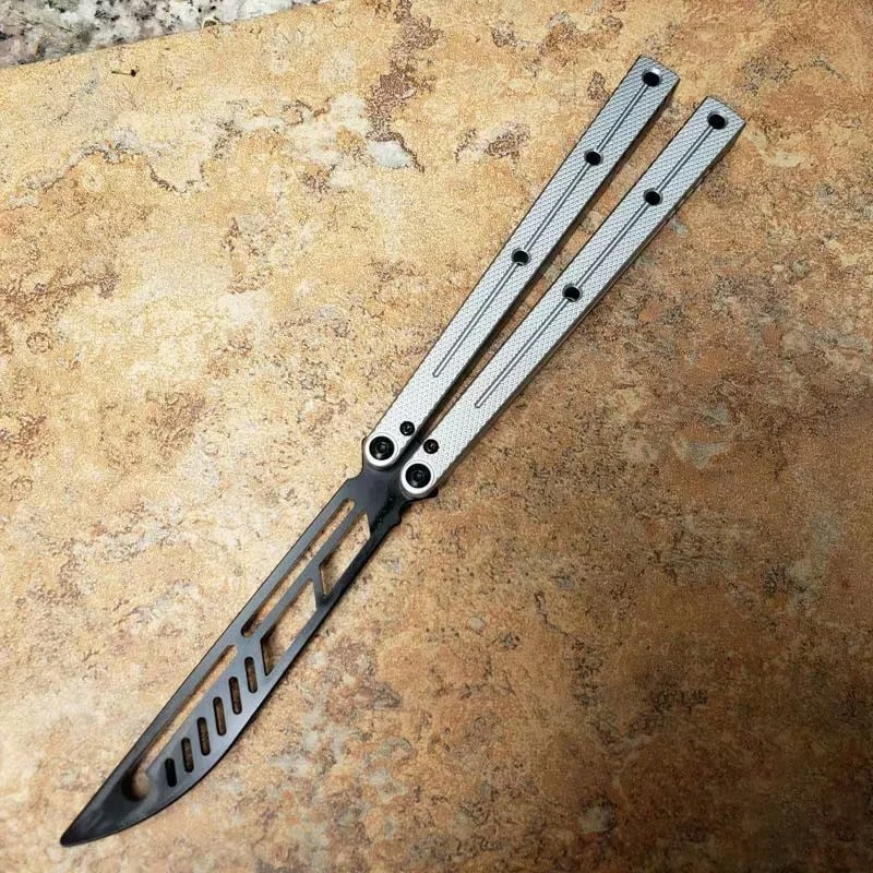 THEOEN Kraken Butterfly Trainer Knife Bushings System Channel Free-swinging EDC Balisong Jilt Flipper Knife