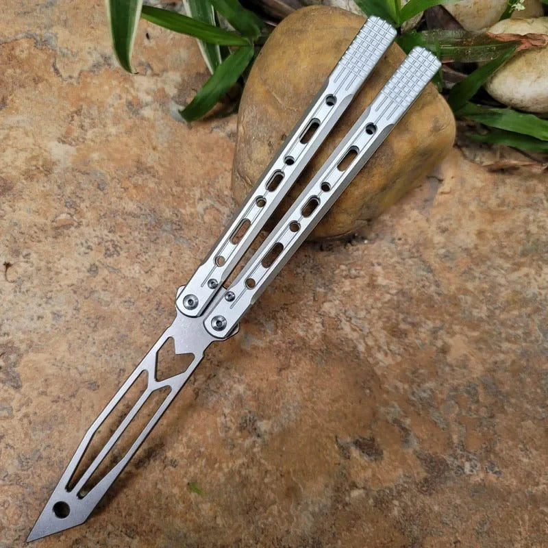 TheOne Arrow Original Balisong Trainer Aluminum Channel Handle Bushing System Stainless Steel EDC Butterfly Training Knife