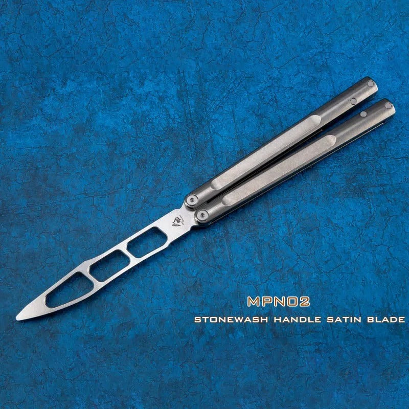 Maxace PIAN Balisong Trainer EDC Titanium Alloy Handles M390 Blade Butterfly Training Knife