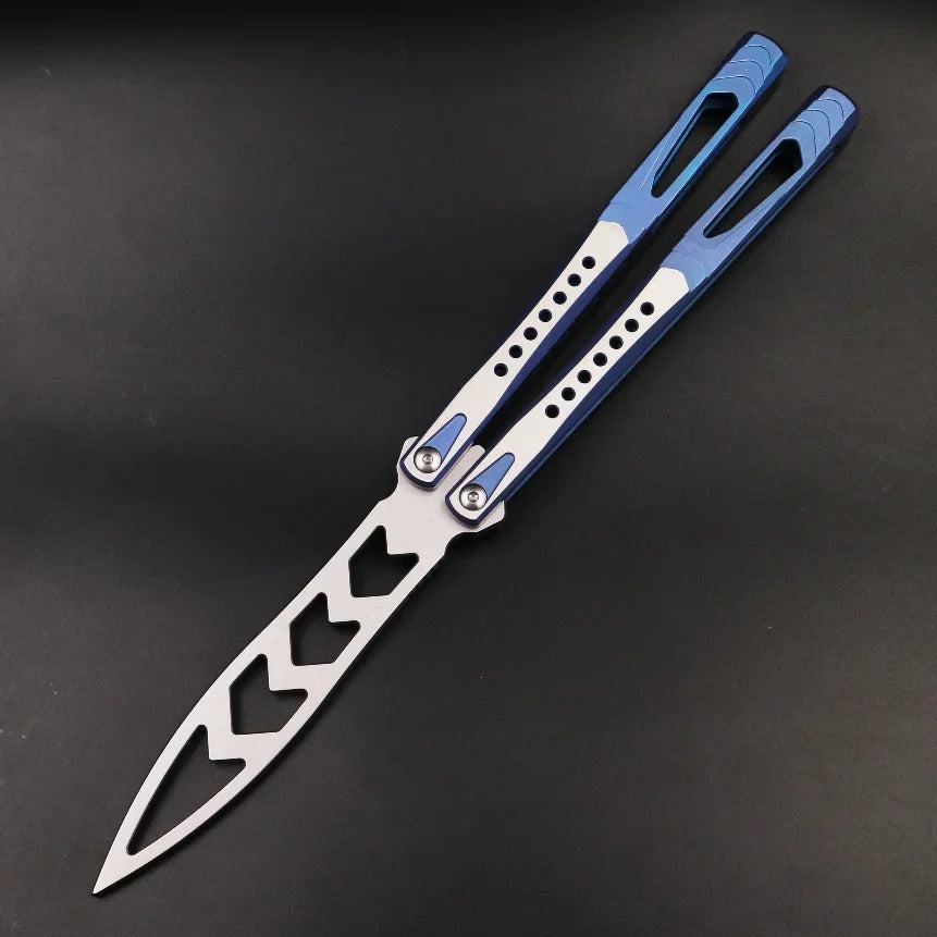 TheOne Archon Balisong Trainer Butterfly Training Knife Channel Titanium Handle D2 Blade Bushings System EDC Tools