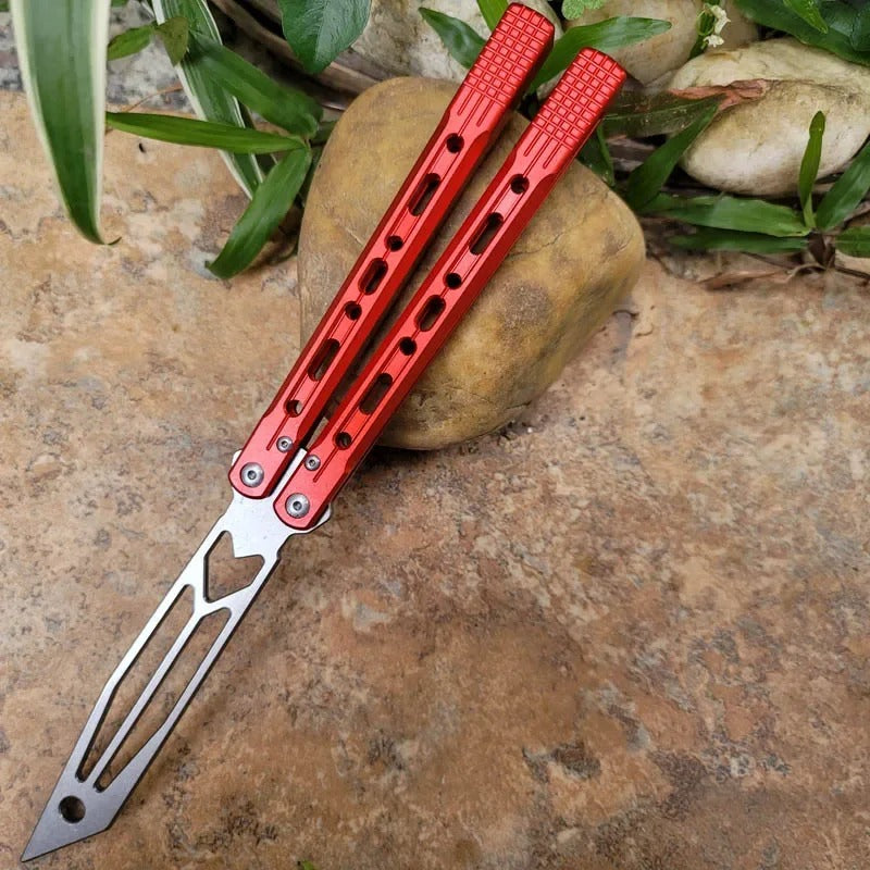 TheOne Arrow Original Balisong Trainer Aluminum Channel Handle Bushing System Stainless Steel EDC Butterfly Training Knife