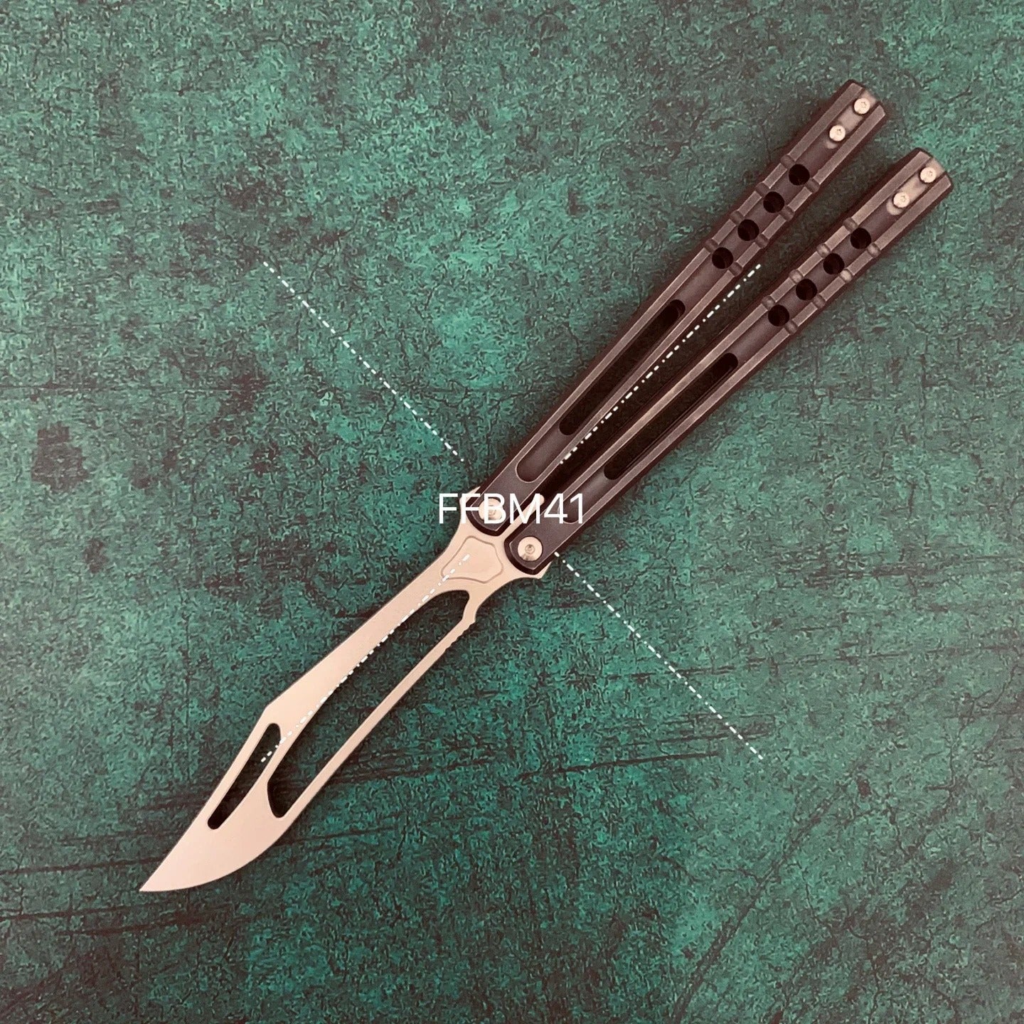 JK Design Orca TheOne Clone EDC Balisong Trainer Titanium Sandwich Handle Butterfly Training Knife Folding Knife Jackknife